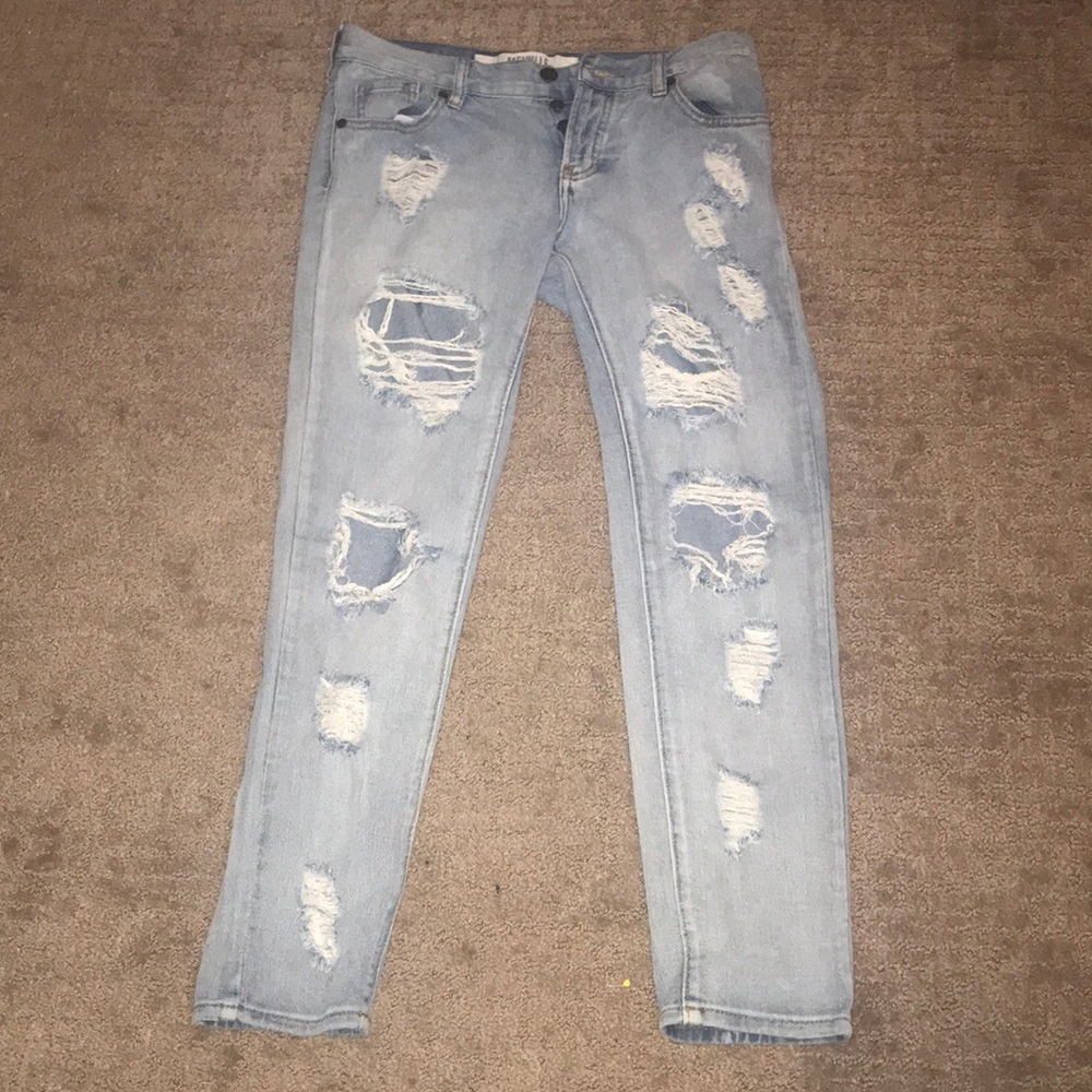 Brandy Melville mid-waisted ripped jeans